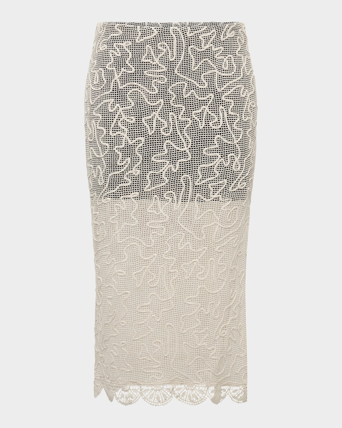 Et Ochs Willis Embroidered Net Midi Skirt