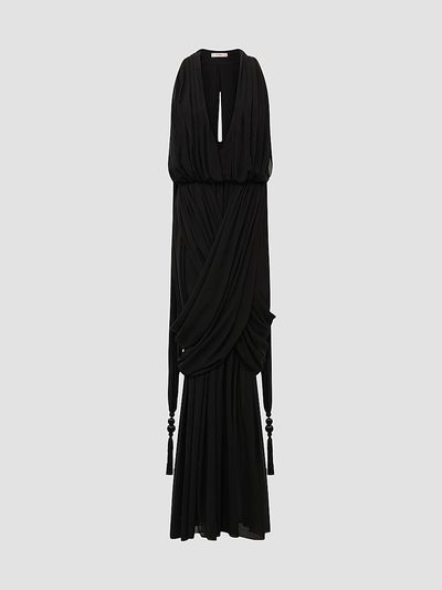 Et Ochs Women's Arabella Draped Tassel-Trim Chiffon Gown