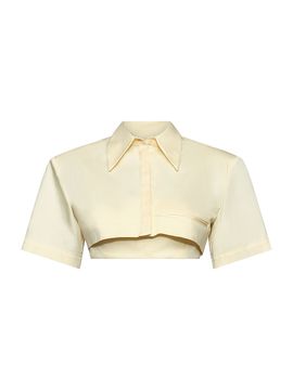Et Ochs Women's Calvin Stretch-Cotton Crop Shirt
