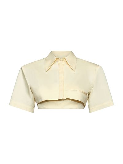 Et Ochs Women's Calvin Stretch-Cotton Crop Shirt