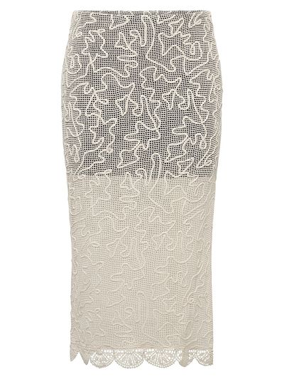 Et Ochs Women's Willis Embroidered Cotton Mesh Midi-Skirt