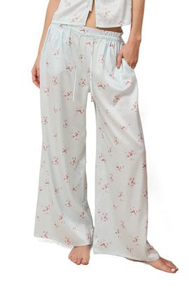 Etam Etam Fiocco Floral Print Satin Pajama Pants
