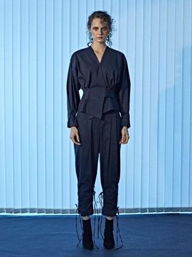 ETCH Lace-up Dots Print Trousers