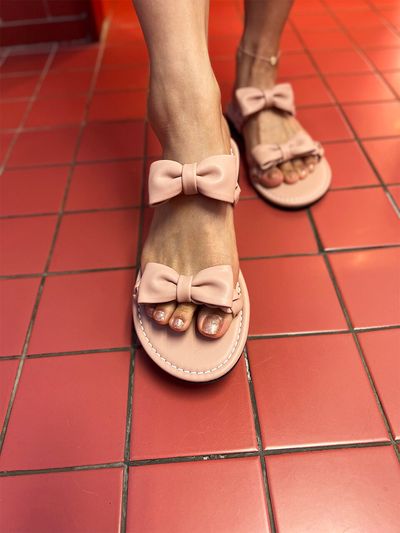 ETELIN Barbee Ribbon Braided Strap Sandals Pink