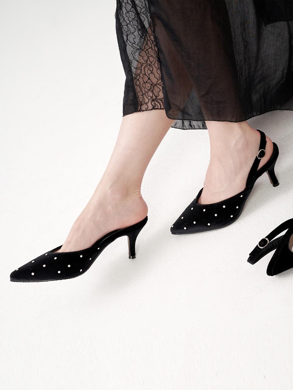 ETELIN Etoile Velvet Slingback_Black