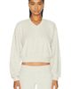 Eterne Eterne Cropped V-Neck Terry Sweatshirt - 1
