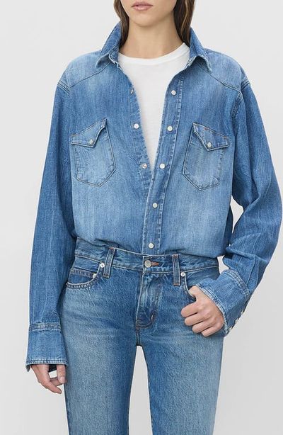ETERNE ETERNE Ellis Snap Half-Placket Cotton Shirt