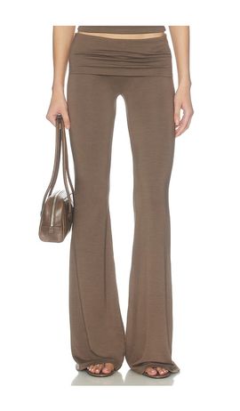 Eterne Eterne Soft Jersey Foldover Flare Pant