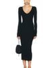 Eterne Eterne V Neck Butter Rib Midi Dress - 1