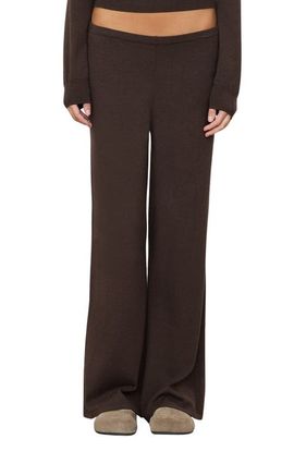 ETERNE ETERNE Wide Leg Cotton and Cashmere Lounge Pants