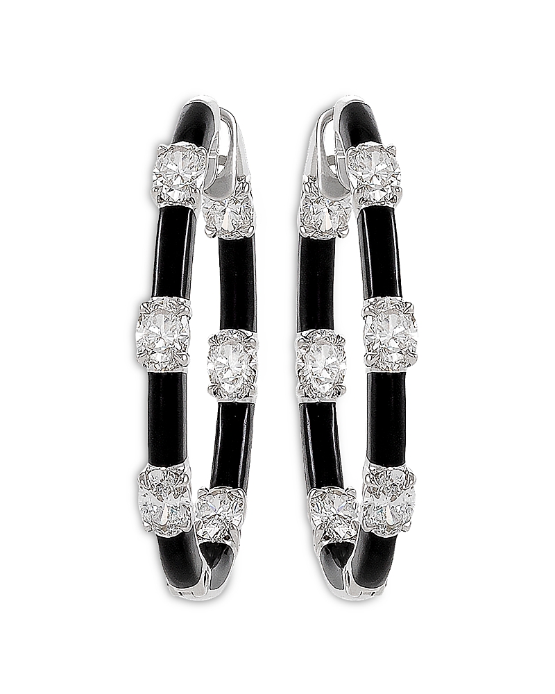 Etho Maria Etho Maria 18K White Gold Dolce Blue Onyx & Diamond Large Hoop Earrings