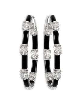 Etho Maria Etho Maria 18K White Gold Dolce Blue Onyx & Diamond Large Hoop Earrings