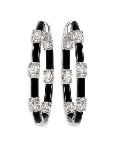 Etho Maria Etho Maria 18K White Gold Dolce Blue Onyx & Diamond Large Hoop Earrings
