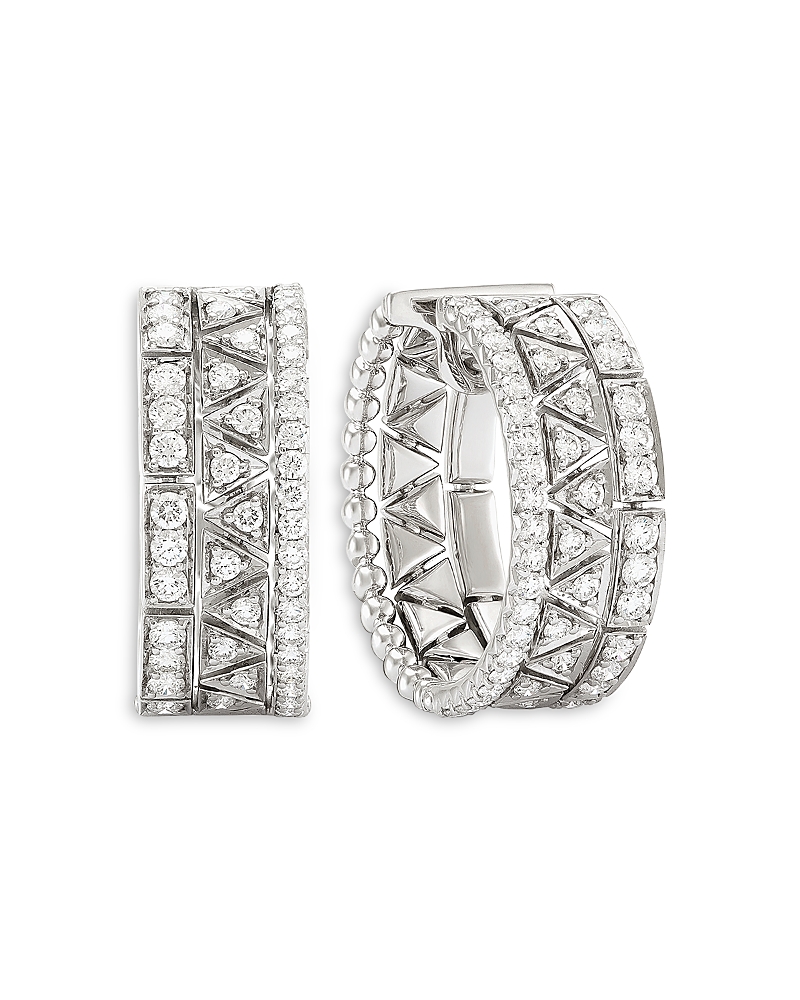 Etho Maria Etho Maria 18K White Gold Reflexion Diamond Multirow Hoop Earrings