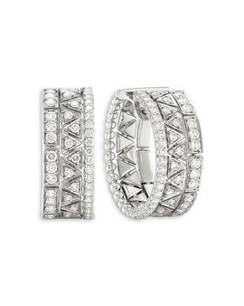 Etho Maria Etho Maria 18K White Gold Reflexion Diamond Multirow Hoop Earrings