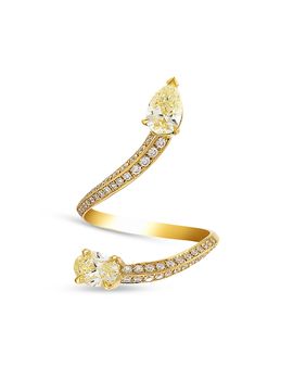 Etho Maria Etho Maria 18K Yellow Gold White & Yellow Diamond Mixed Cut S Curve Ring