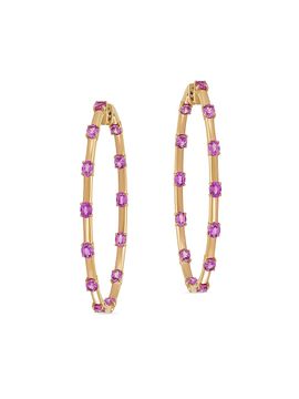 Etho Maria Women's Dolce 18K Rose Gold & Pink Sapphire Hoop Earrings