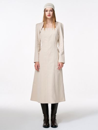 ETMON Bolero Layered Dress - Cream Beige