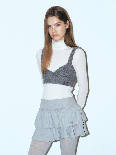 ETMON Boucle Tweed Bustier, Charcoal