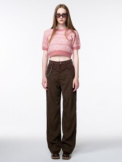 ETMON Corduroy Mix Pants - Brown