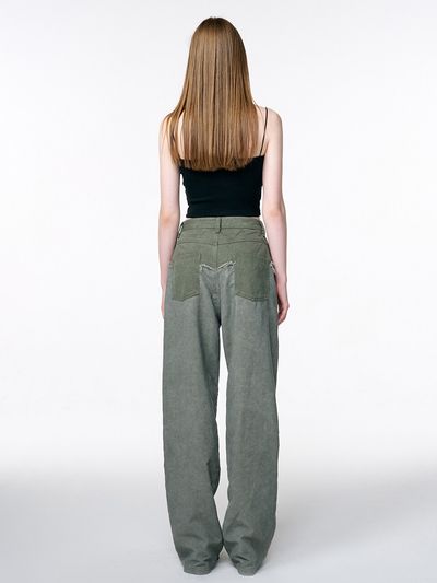 ETMON Corduroy Mix Pants - Khaki