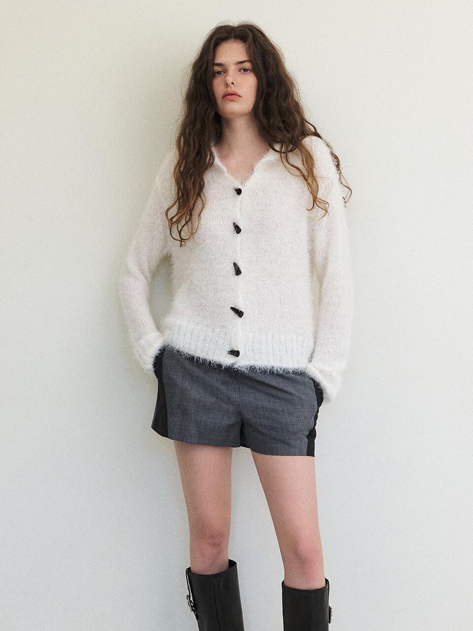ETMON Fluffy Sailor Knit Cardigan