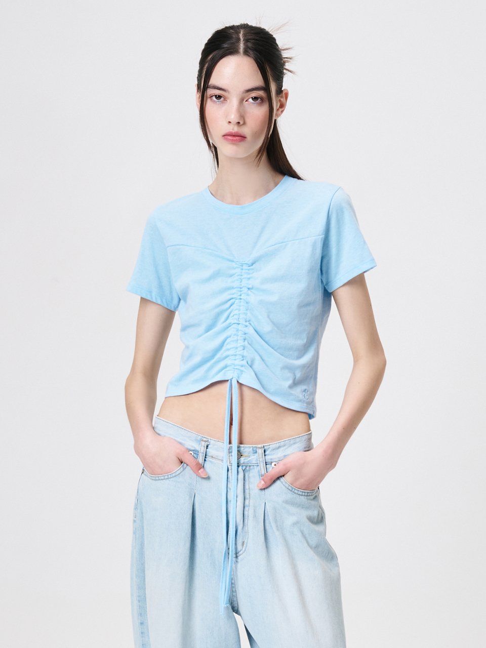 ETMON Heart String T-Shirt_Light Blue