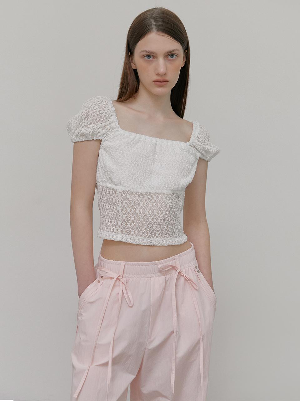 ETMON Lace Puff T-Shirt_White