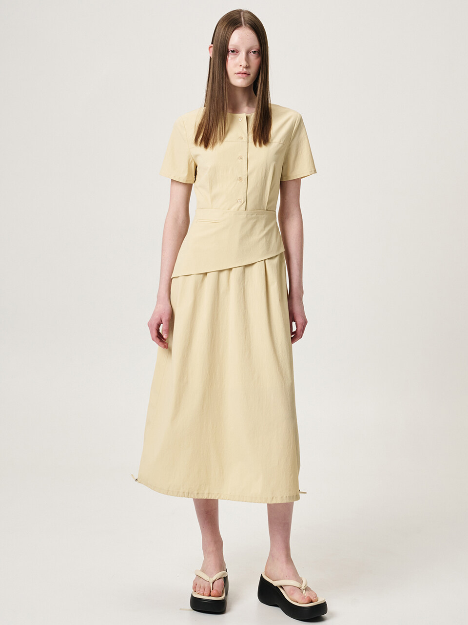 ETMON Layered Wrap Dress_Yellow