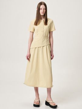 ETMON Layered Wrap Dress_Yellow