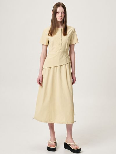 ETMON Layered Wrap Dress_Yellow
