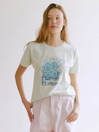 ETMON Marble Flower T-shirt_Mint