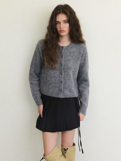 ETMON Mohair Knit Cardigan, Grey