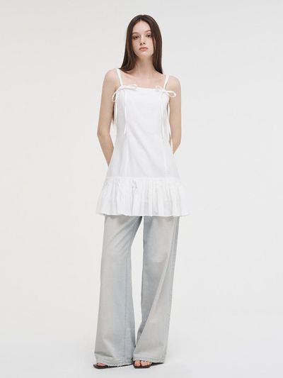 ETMON Slip Pleats Mini Dress_White