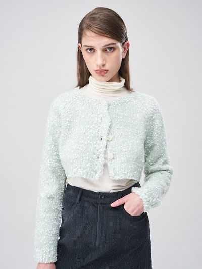 ETMON Snow Crop Knit Cardigan _ Light Mint