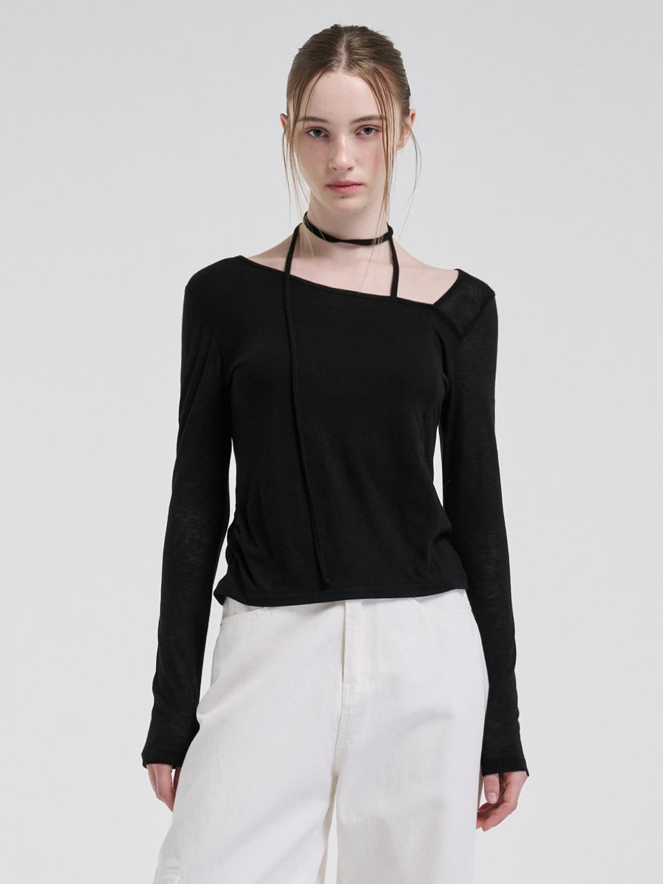 ETMON Strap Scarf T-Shirt, Black