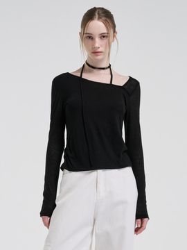ETMON Strap Scarf T-Shirt, Black