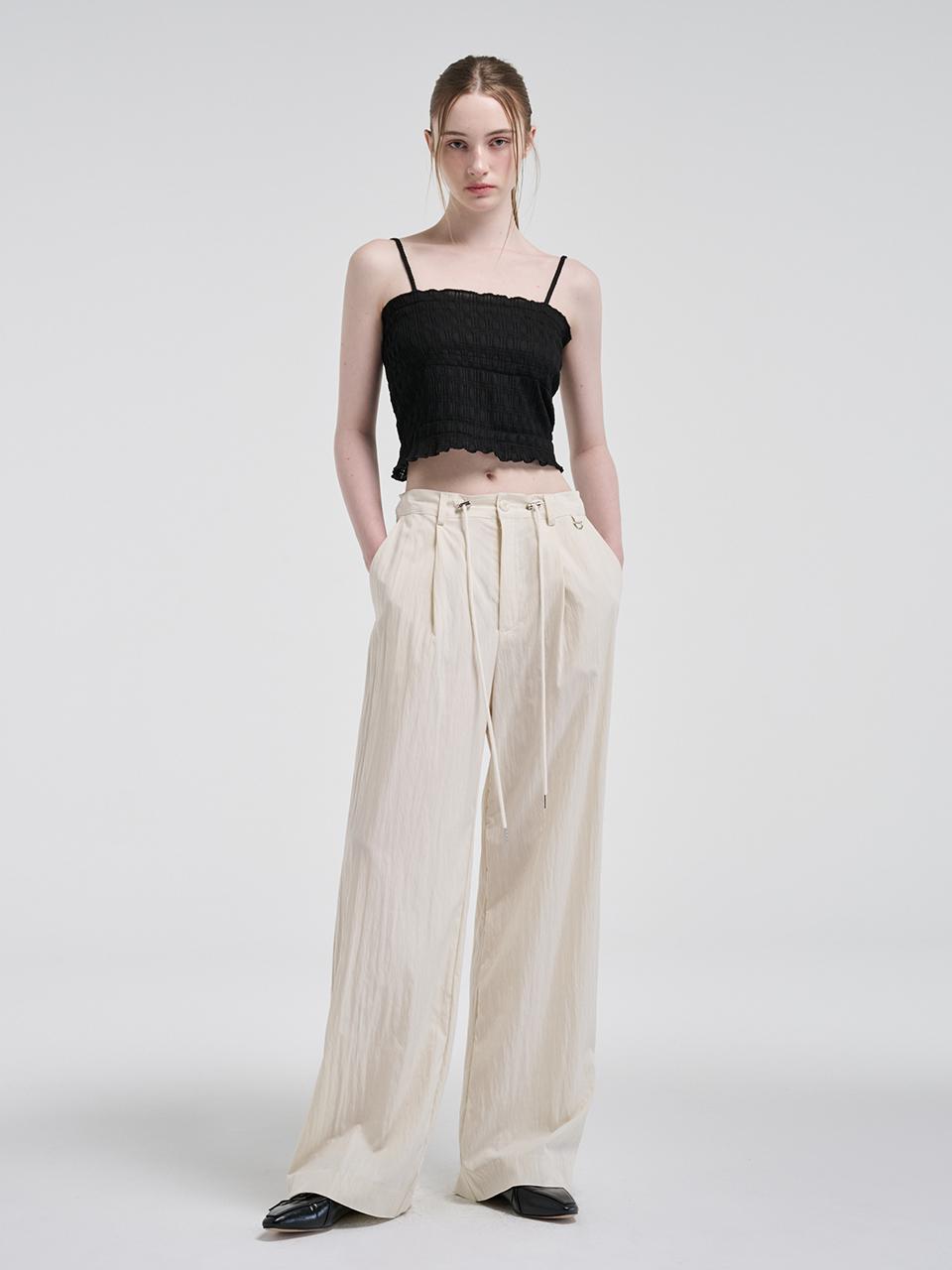 ETMON String Pintuck Nylon Pants
