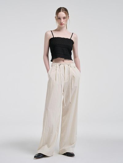 ETMON String Pintuck Nylon Pants