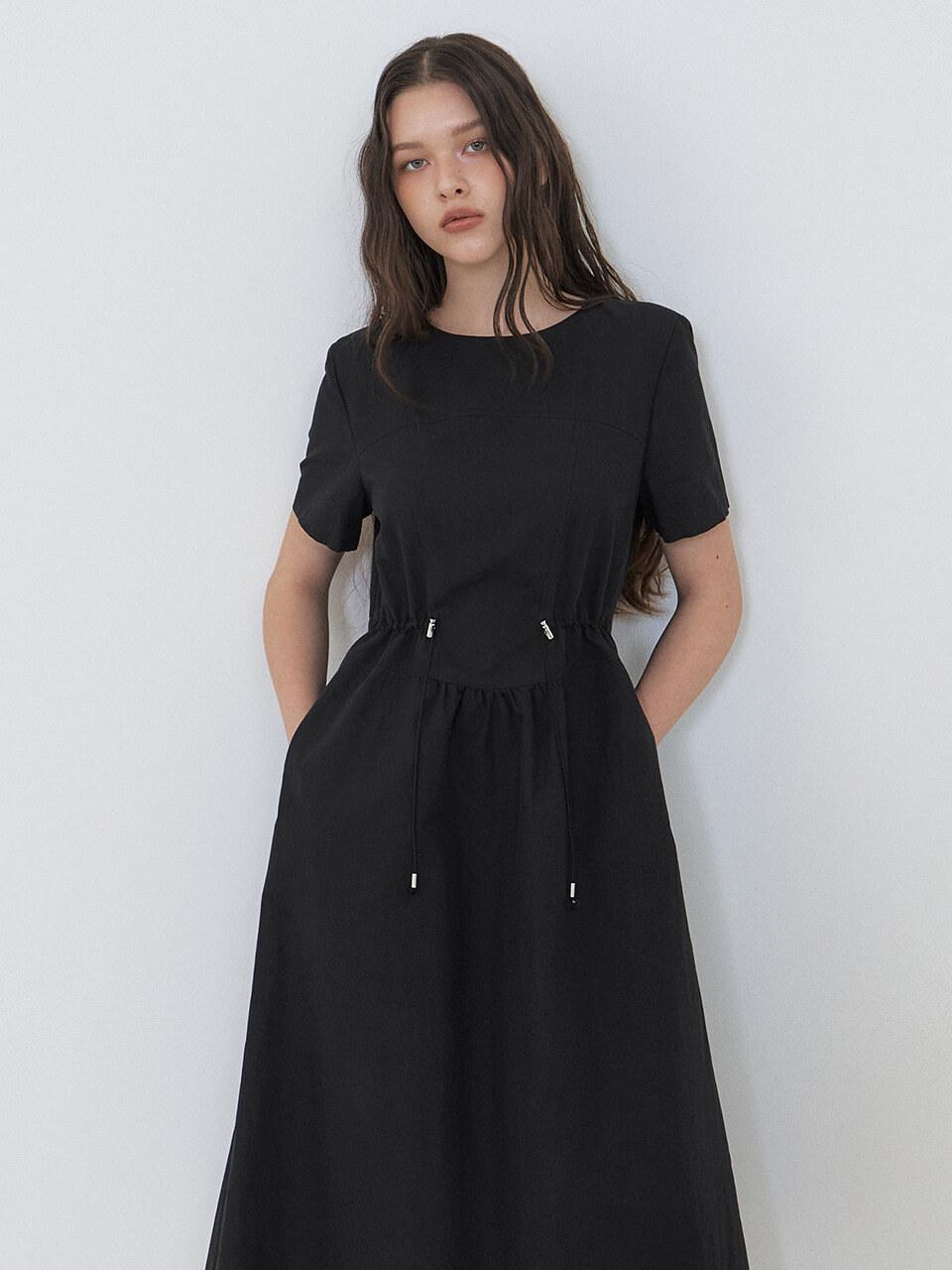 ETMON String Stopper Dress [Black]