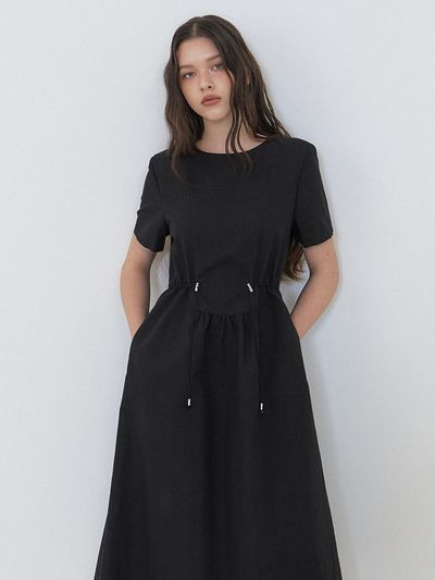 ETMON String Stopper Dress [Black]