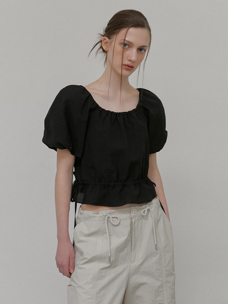 ETMON Volume Puff Blouse, Black
