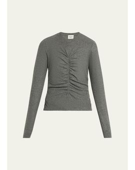 Etoile Isabel Marant Delsea Ruched Long-Sleeve Top