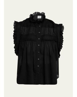 Etoile Isabel Marant Dersia Embroidered Voile Top