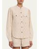 Etoile Isabel Marant Kaina Eyelet Cotton Button-Front Shirt - 4