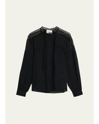 Etoile Isabel Marant Polda Embroidered Georgette Blouse