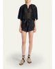 Etoile Isabel Marant Veenia Polka-Dot Pleated Cotton Voile Crop Blouse - 2