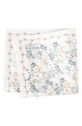 Eton Eton Botanical Print Oxford Silk Pocket Square