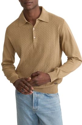 Eton Eton Chevron Structure Long Sleeve Polo