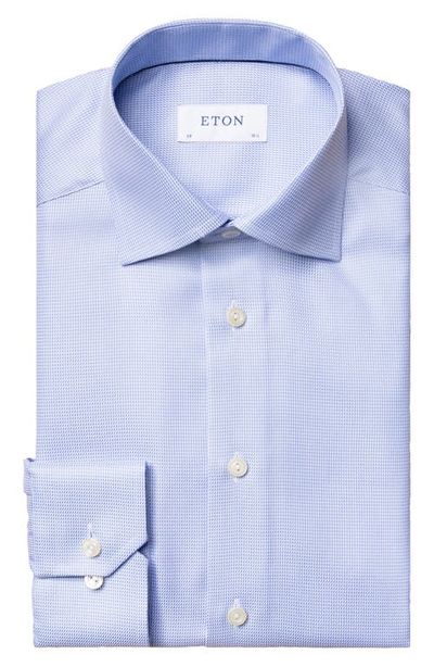 Eton Eton Contemporary Fit Micro Houndstooth Cotton Dobby Dress Shsirt